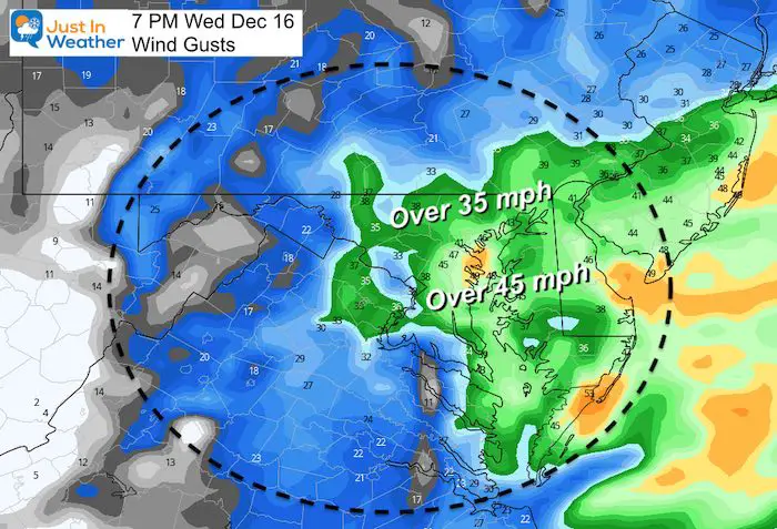 December 15 storm wind gusts Wednesday 7 PM