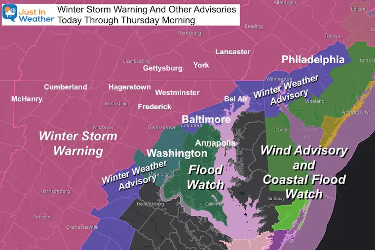 December 16 Winter Storm Warning And Advisories