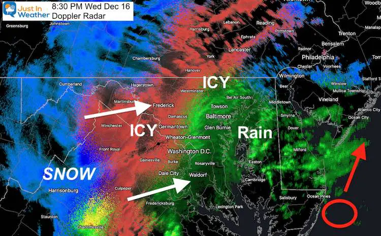 December 16 storm radar snow ice rain