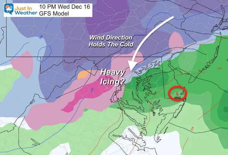 December 16 weather storm 10 PM GFS