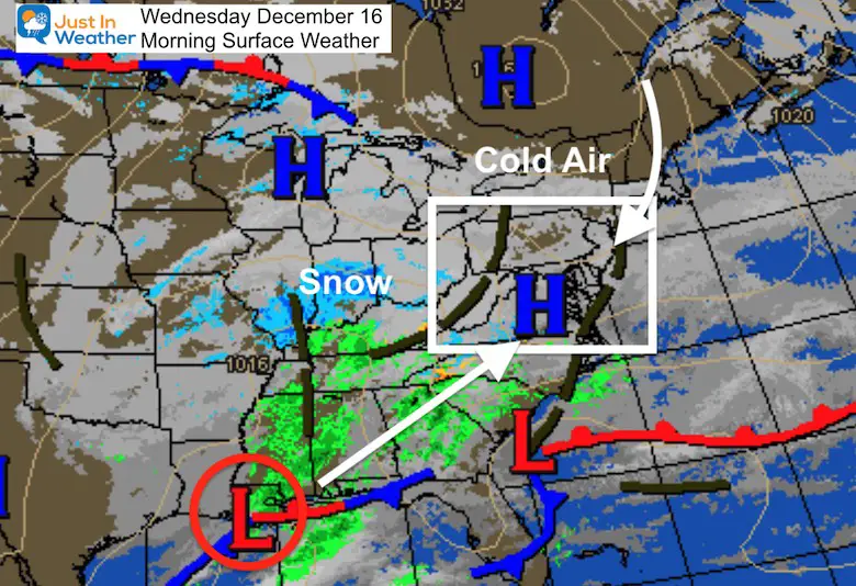 December 16 winter storm map Wednesday morning