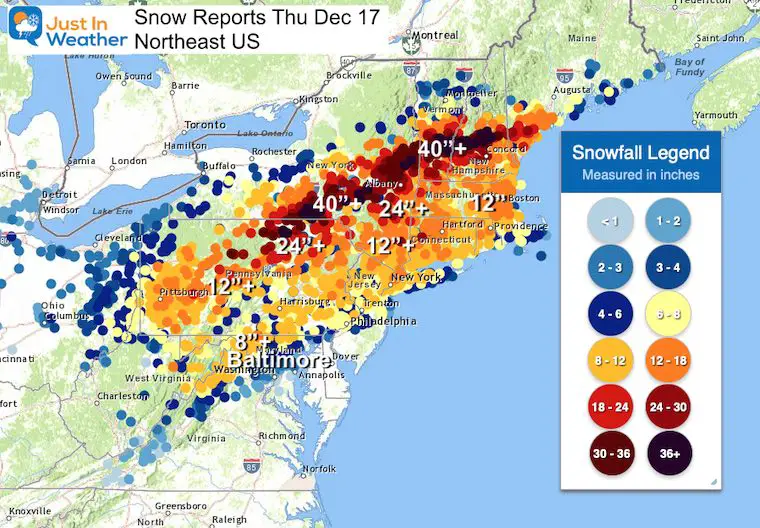 December 17 storm snow reports northeast