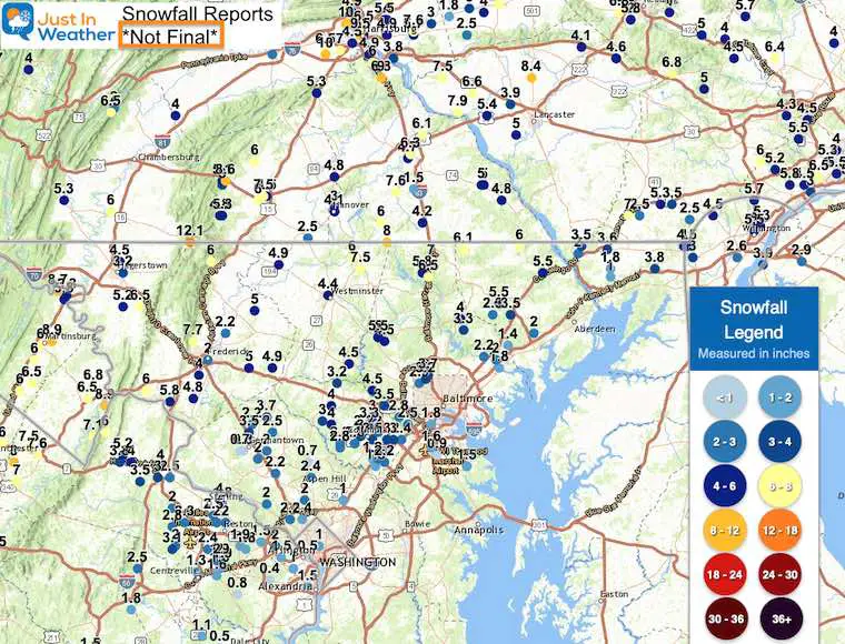 December 17 weather Early Snow Reports