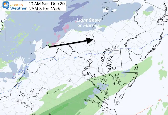 December 19 weather Sunday morning NAM