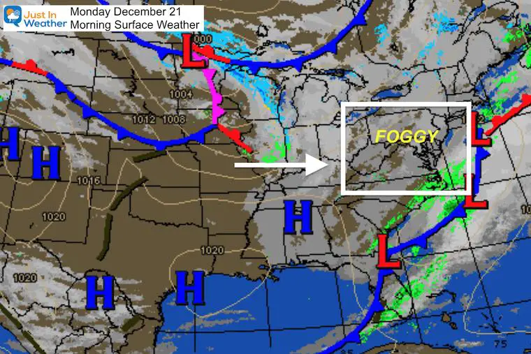 December 21 weather Monday morning