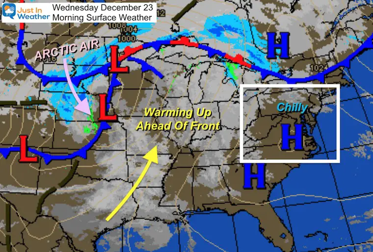 December 23 weather Wednesday morning