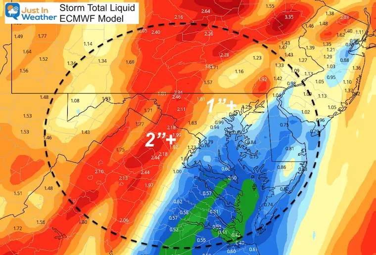 December 24 Christmas Eve total rainfall