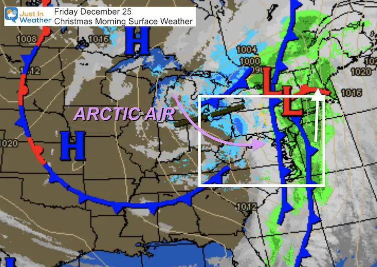 December 25 weather Christmas morning