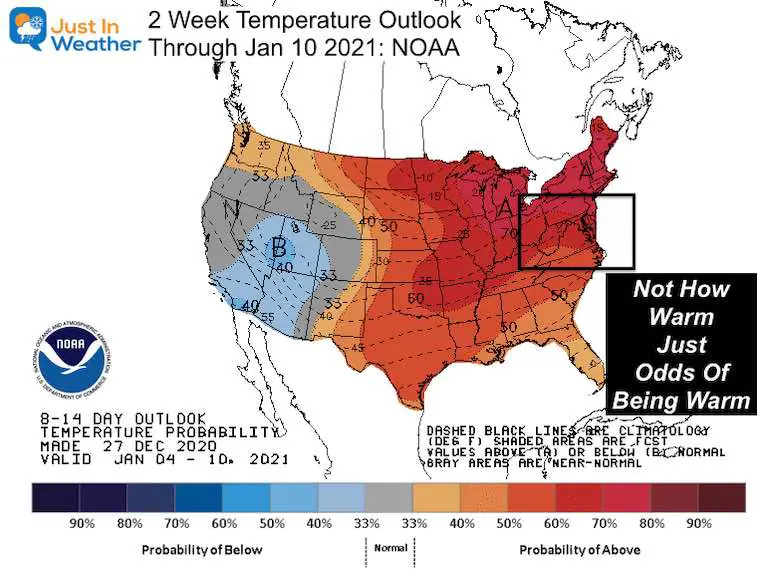 December 27 weather outlook NOAA Warm January 2021