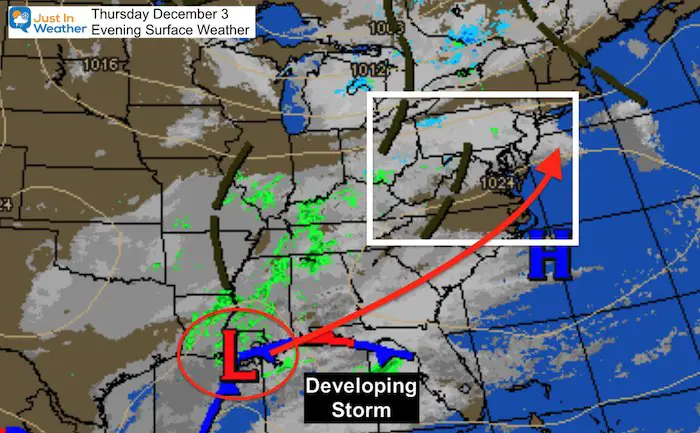 December 3 evening surface weather