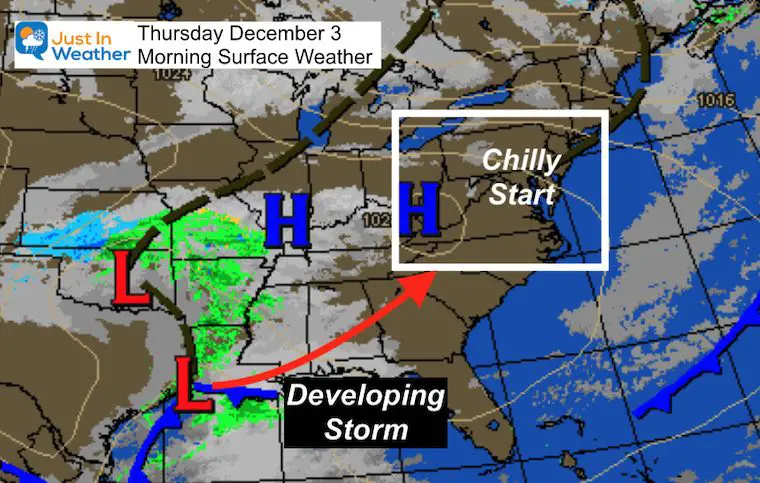 December 3 weather Thursday morning