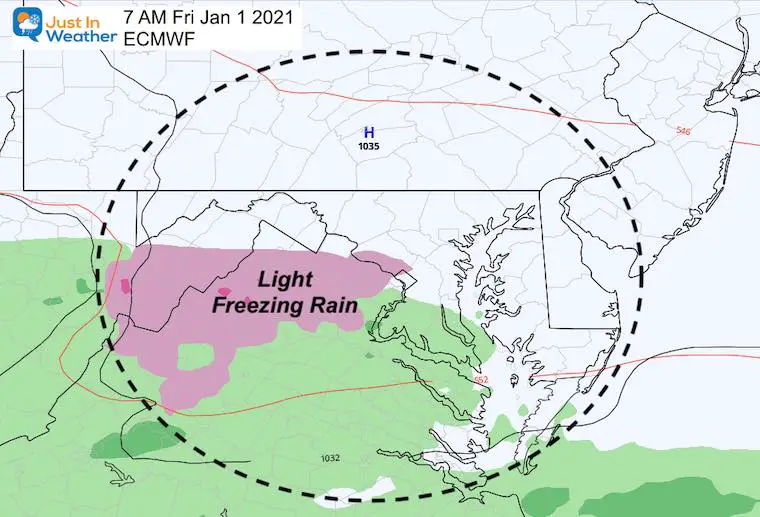 December 30 weather Friday morning ECMWF