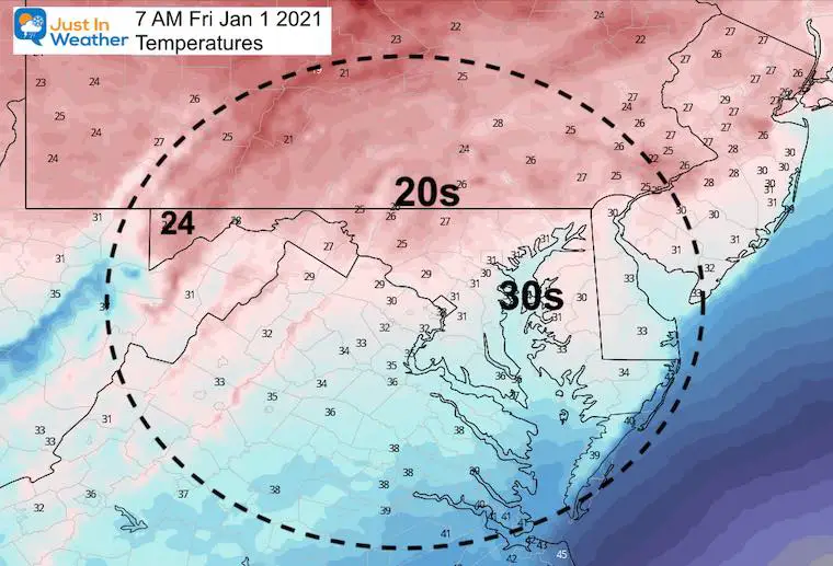 December 30 weather Friday morning temperatures