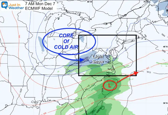 December 6 weather snow Monday