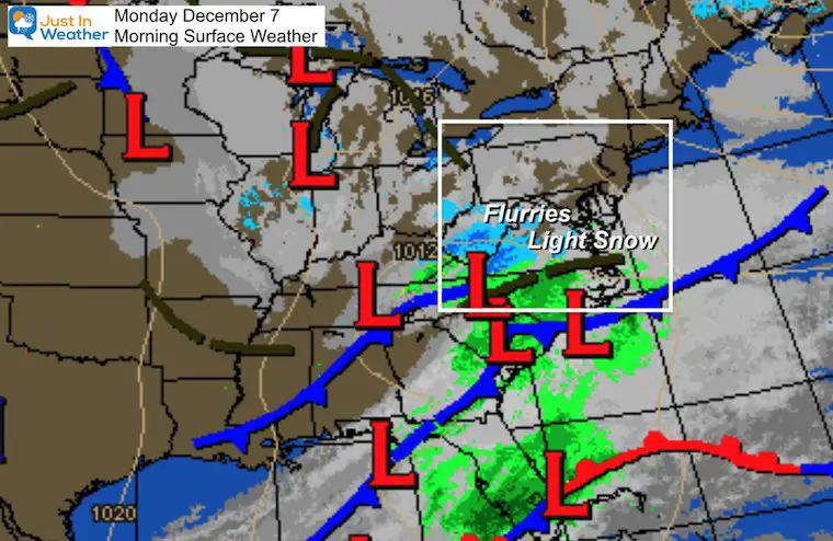 December 7 weather Monday morning