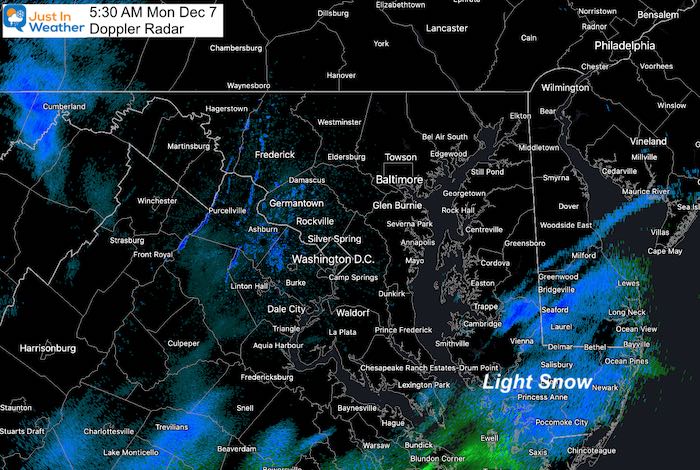 December 7 weather radar snow 530 AM