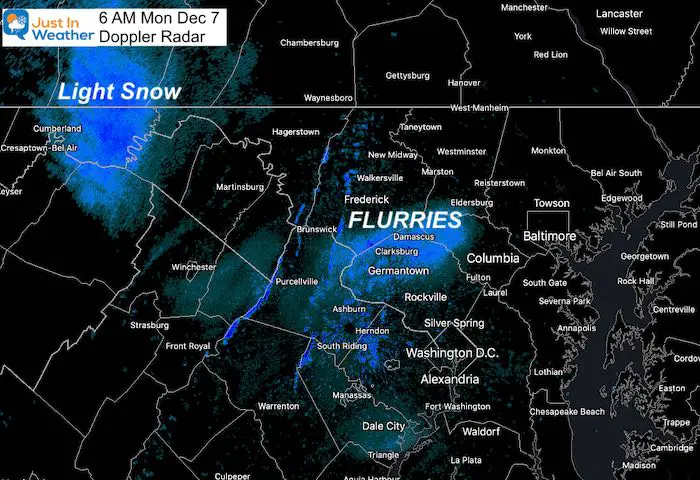 December 7 weather radar snow 6 AM