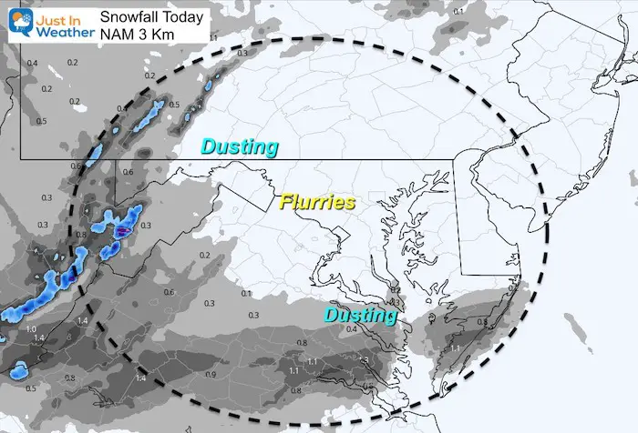 December 7 weather snow total Monday