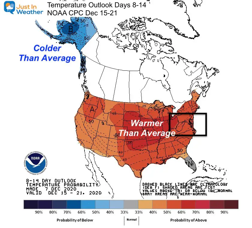 December 7 weather temperature outlook NOAA