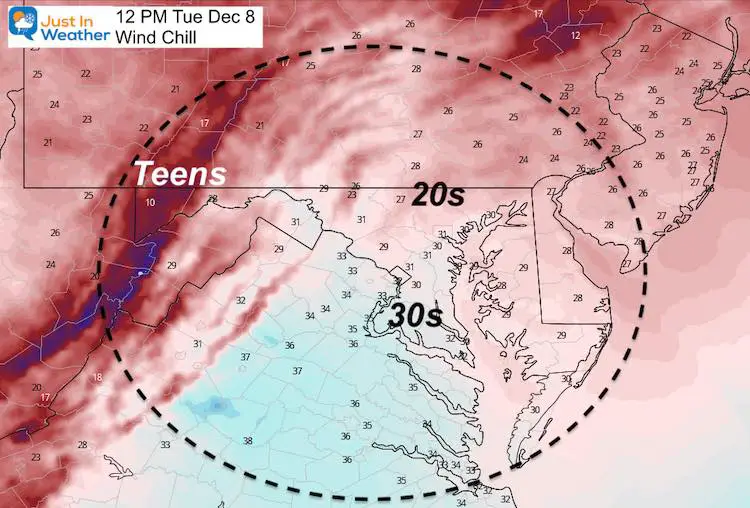 December 8 weather wind chill Tuesday