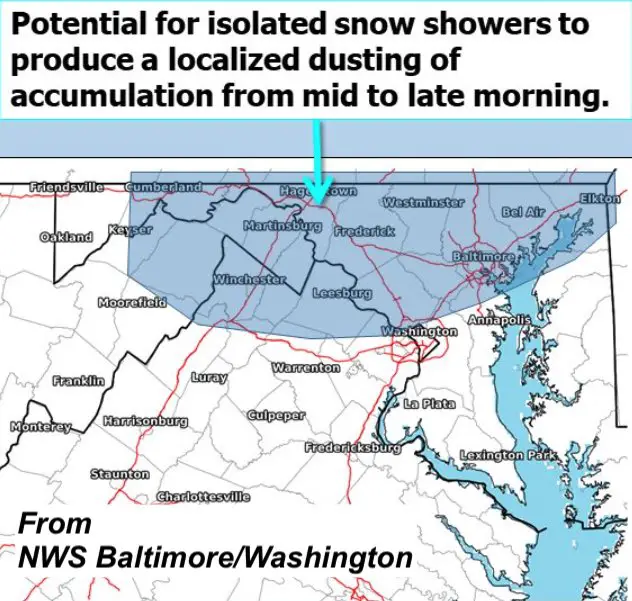 December 9 weather snow Wednesday morning