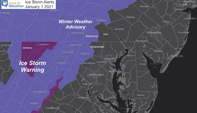 Ice Storm Warning Winter Weather January 1 2021