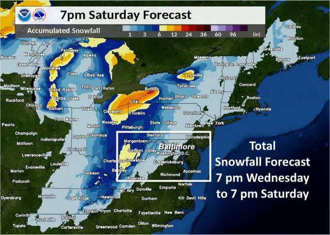 NOAA White Christmas Snow To Saturday