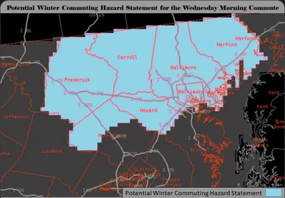 NWS Snow Map December 9