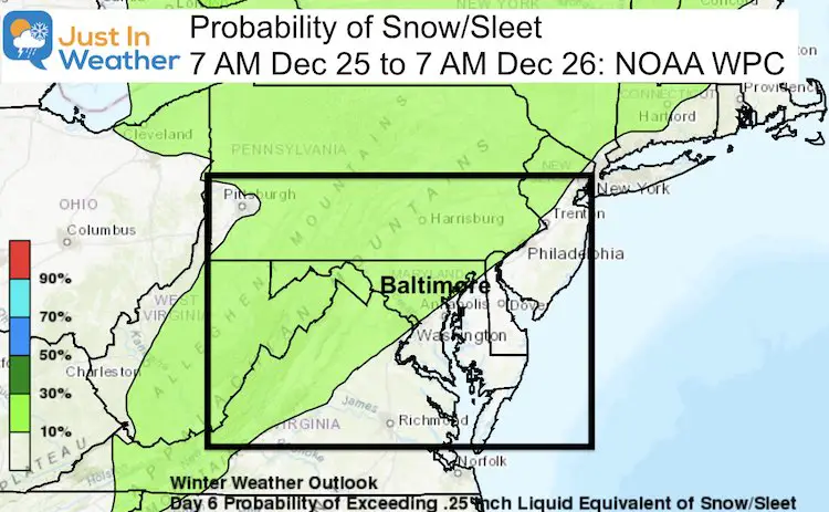 Snow Forecast Probability Christmas Day