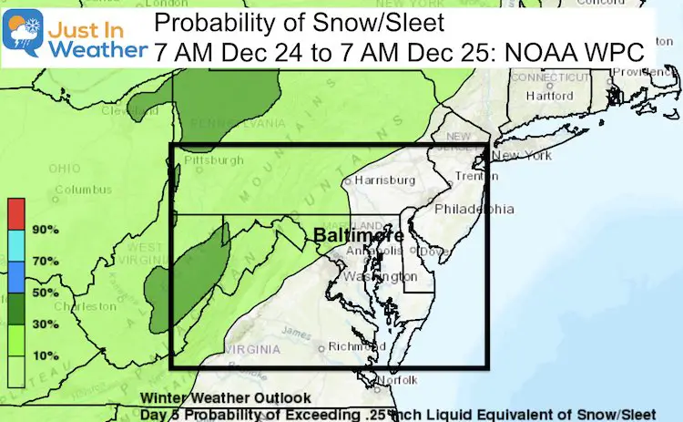 Snow Forecast Probability Christmas Eve