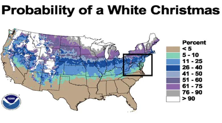 White Christmas Odds USA
