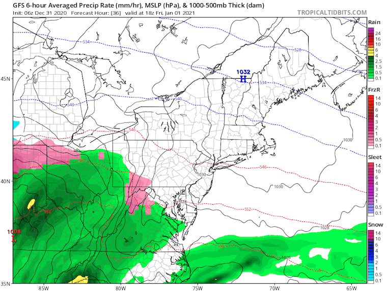 December 31 weather rain ice snow New Year