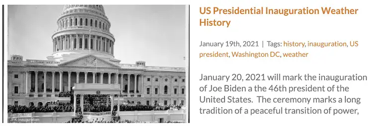 Inauguration Weathr History