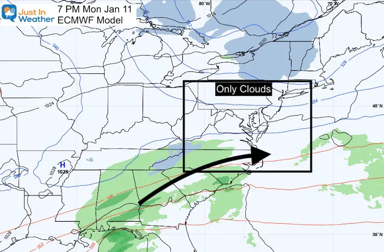 January 10 weather Monday