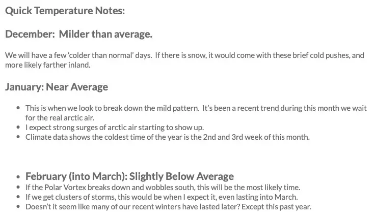 January 12 My Winter Outlook Temperature Quote