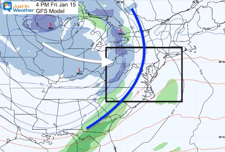 January 12 weather Friday snow cold front