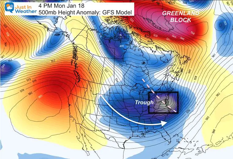 January 12 weather next Monday Jet Stream Cold