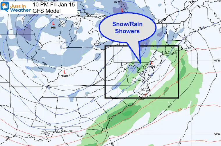 January 12 weather snow rain Frriday evening