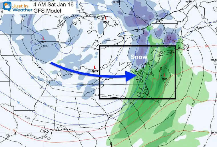 January 12 weather snow rain Saturday 4AM