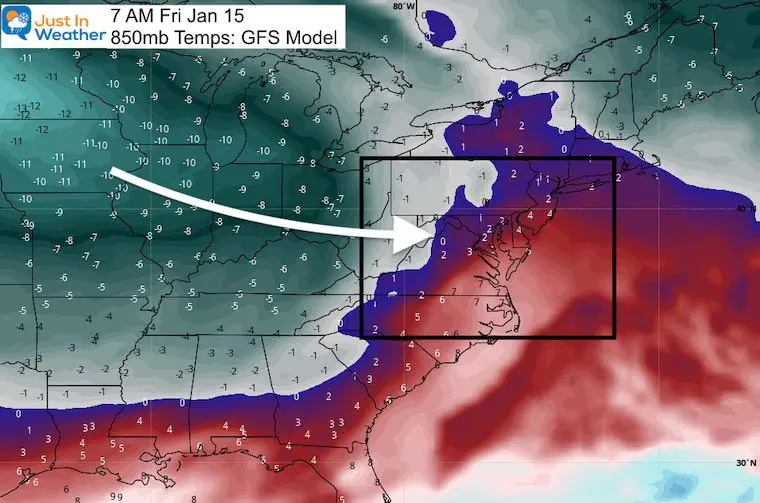 January 12 weather temperatures cold front Friday