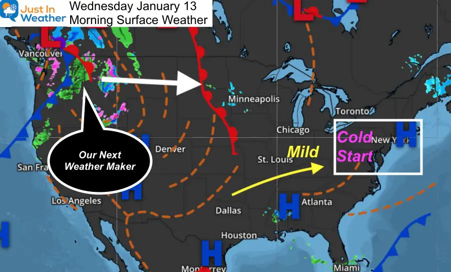 January 13 morning weather