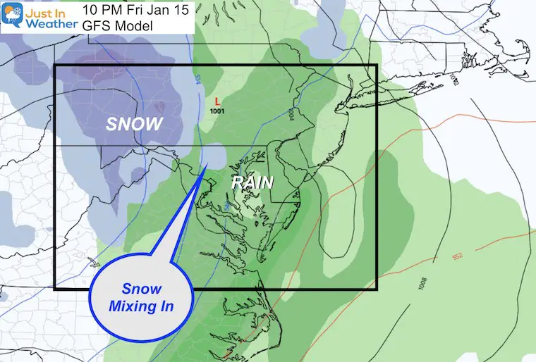 January 14 weather snow rain Friday night