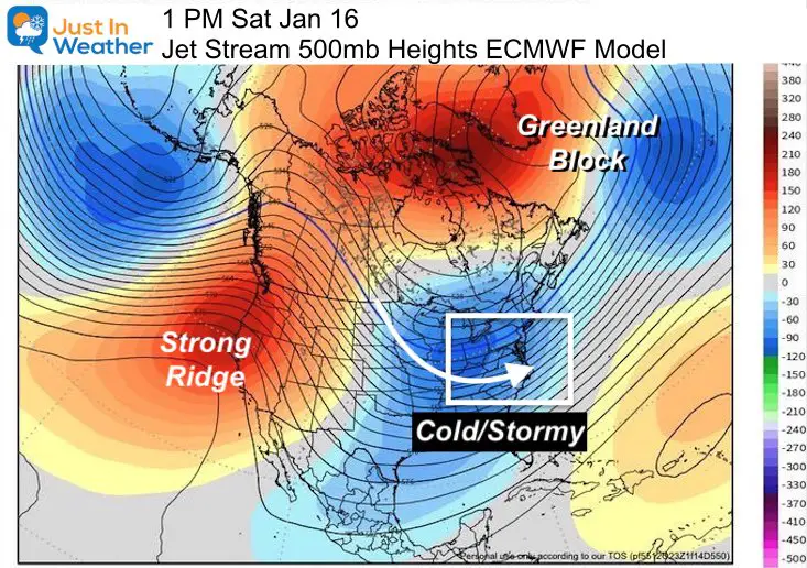 January 16 jet stream winter stormy pattern