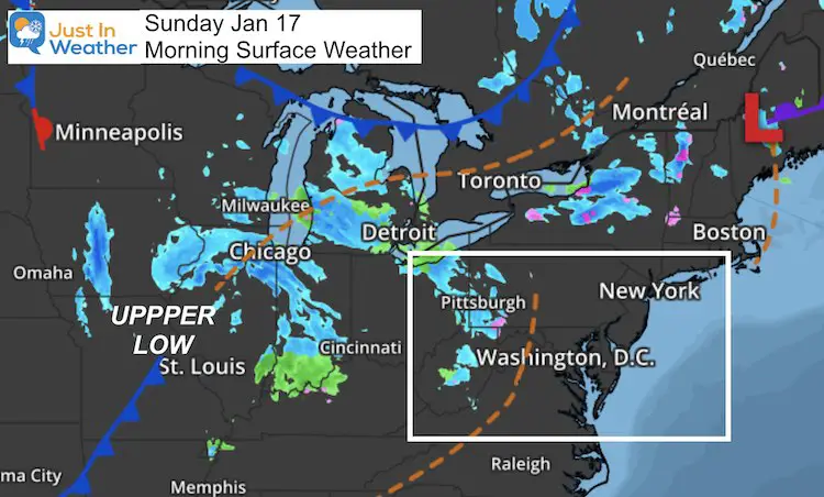 January 17 weather Sunday morning