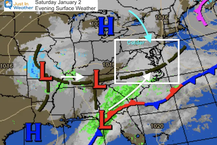 January 2 weather Saturday evening storm ice