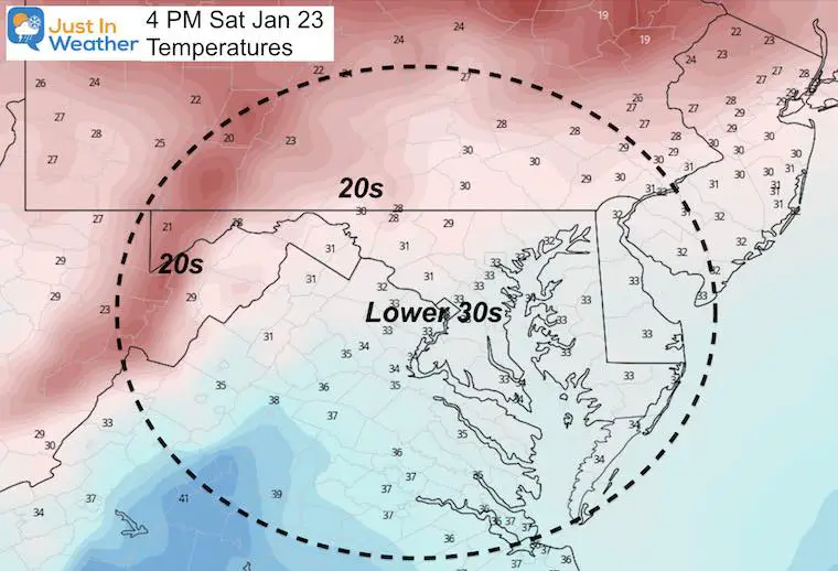 January 2 weather temperatures Saturday Afternoon