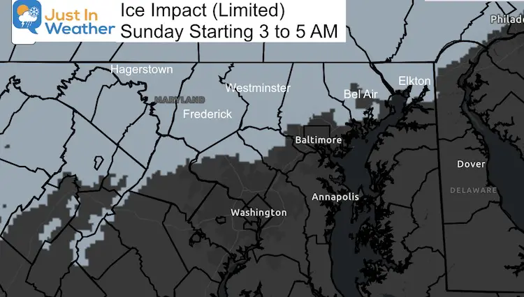 January 2 winter weather ice impact Sunday