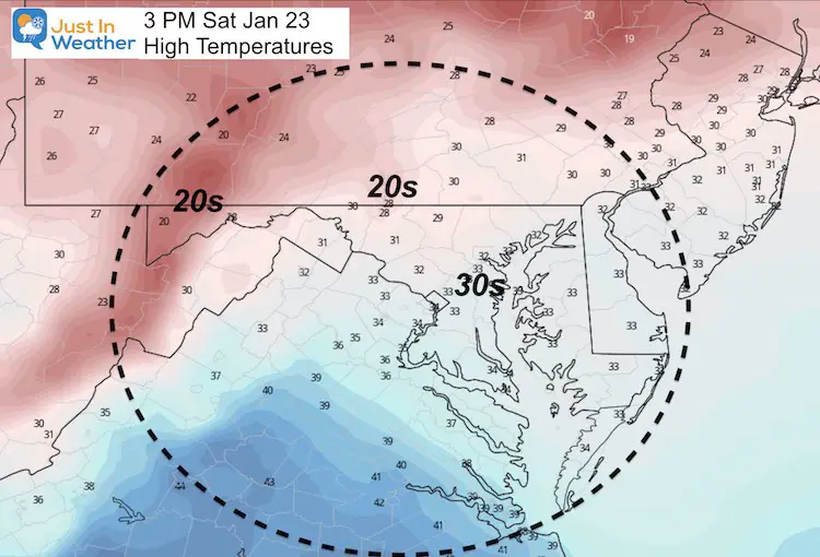 January 22 Weather Temperature Saturday Afternoon