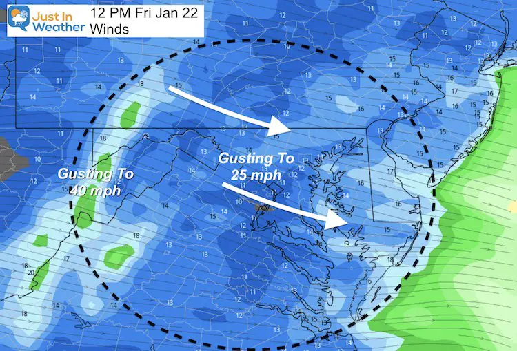 January 22 Weather Winds Friday