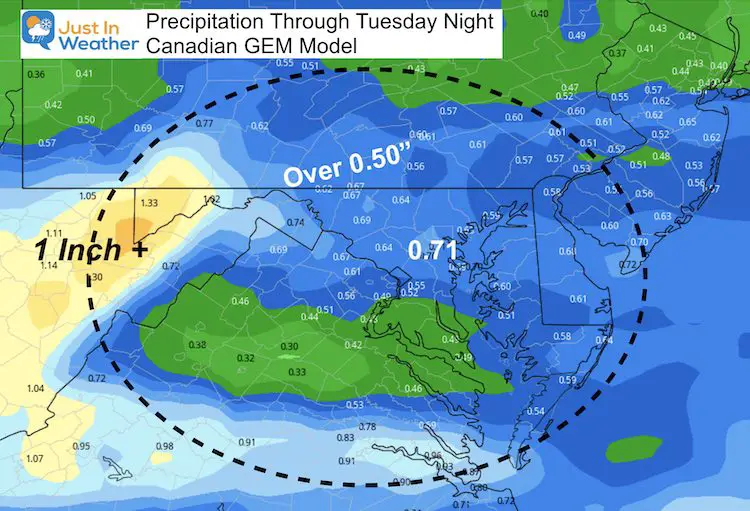 January 22 weather snow ice rain storm total Canadian